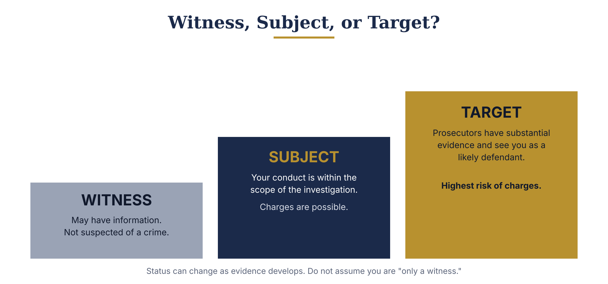 Witness, Subject, or Target?