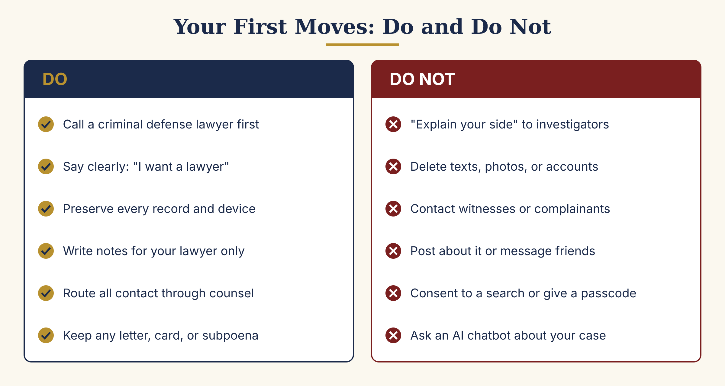 Your First Moves: Do and Do Not