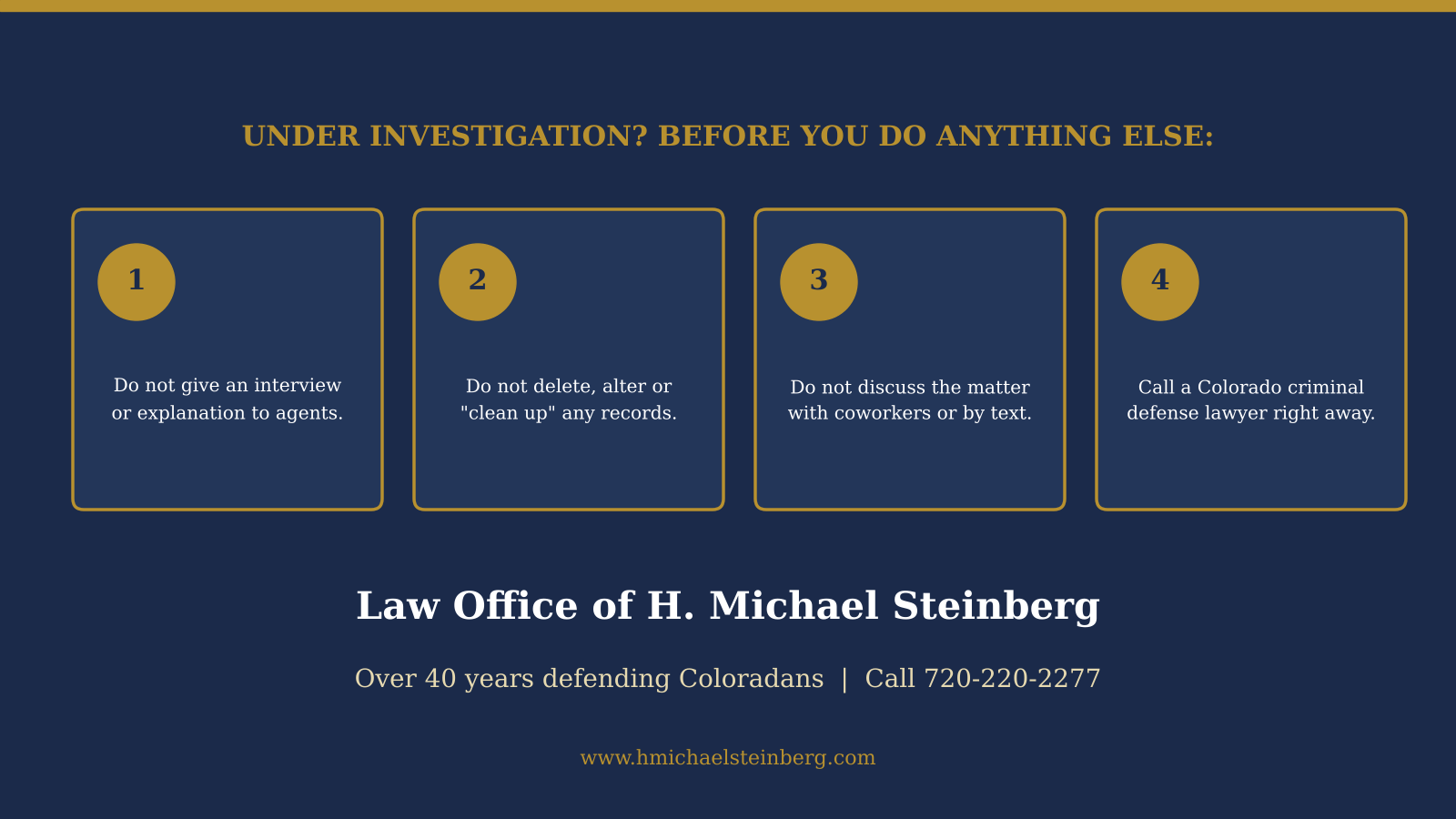 Four first steps if you learn you are under investigation.